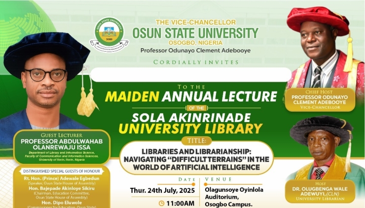 Maiden Annual Lecture of the Sola Akinrinade University Library