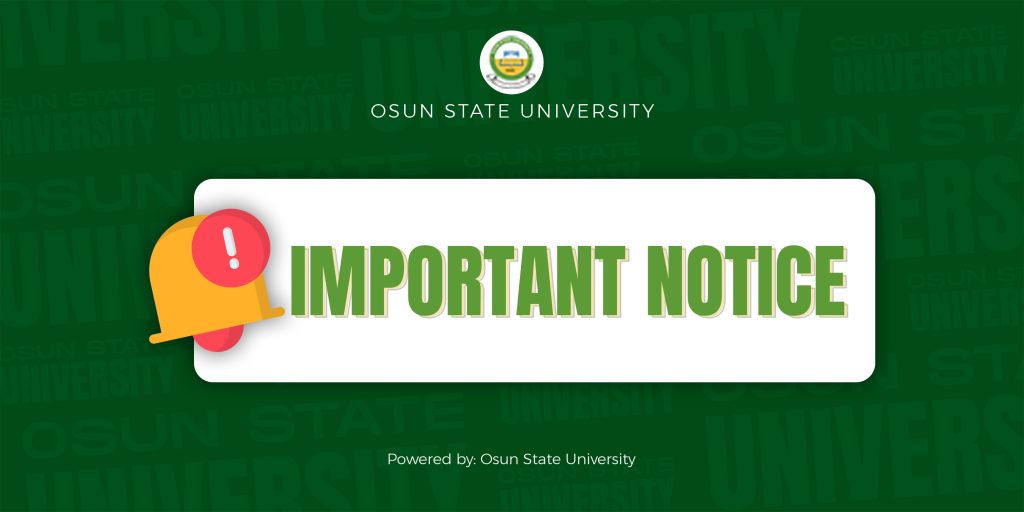 Important Notice Uni osun